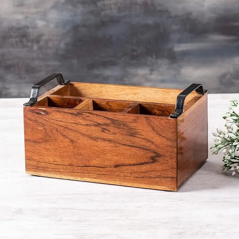 Timberly Wooden Cutlery Holder media 1