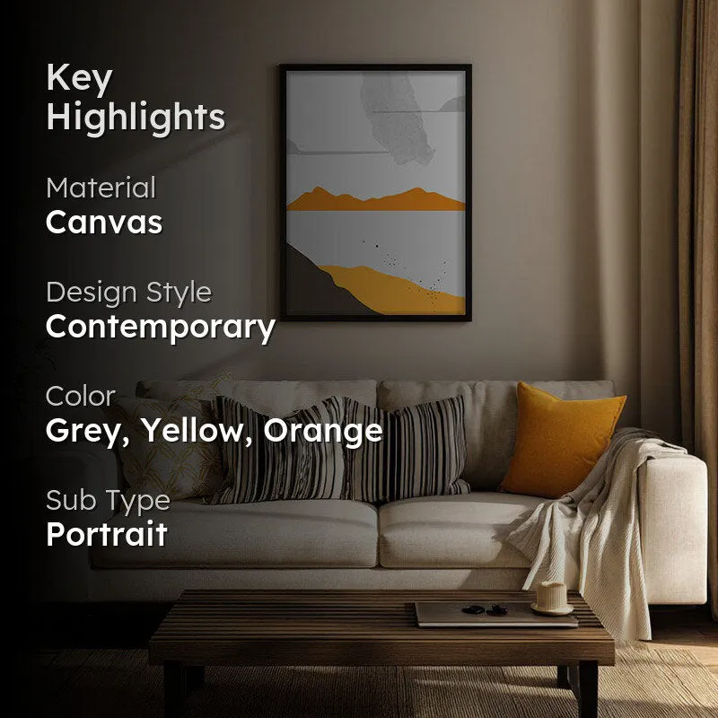 Golden Landscape Archival Canvas Wall Art - Black Frame media 2