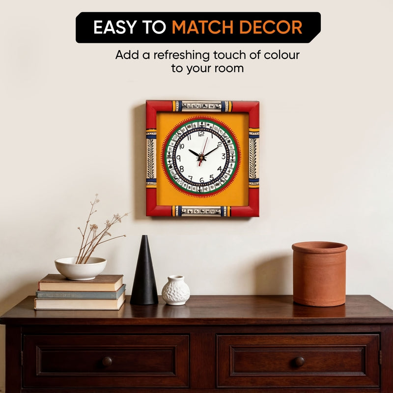 Dosera Warli Wooden Wall Clock media 8