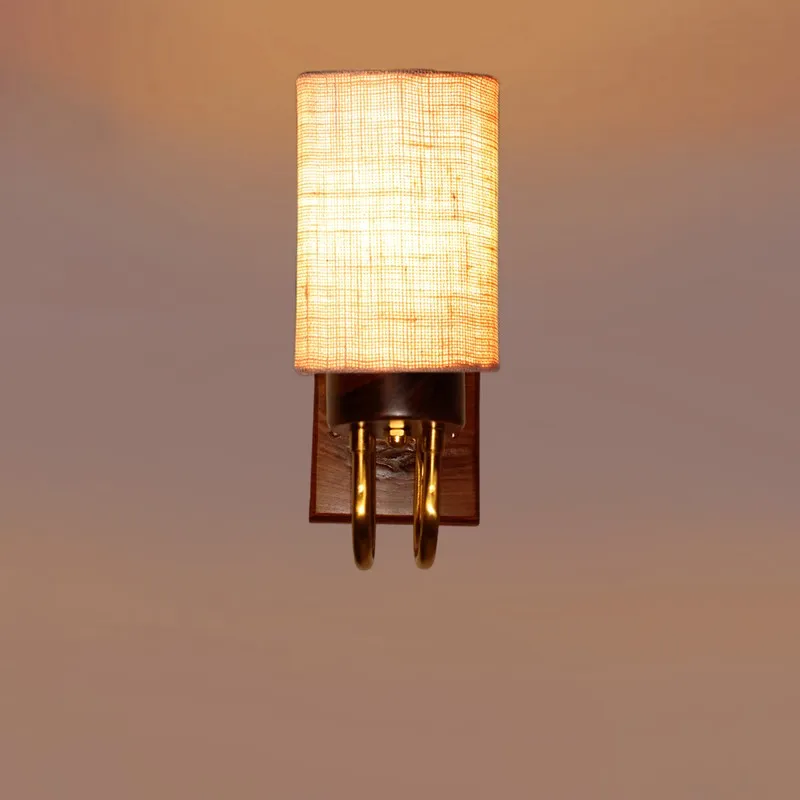Gilded Arch Jute Wall Lamp - White media 6