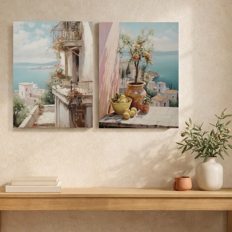 Balcony Bloom Canvas Wall Art - Set of Two media 6