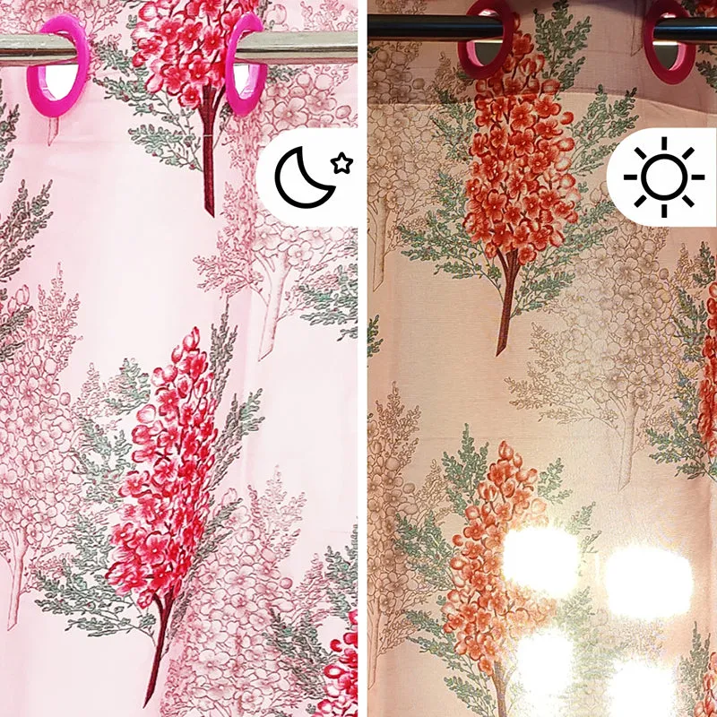 Rosamund Floral Artificial Silk Curtain - Set Of Two media 6
