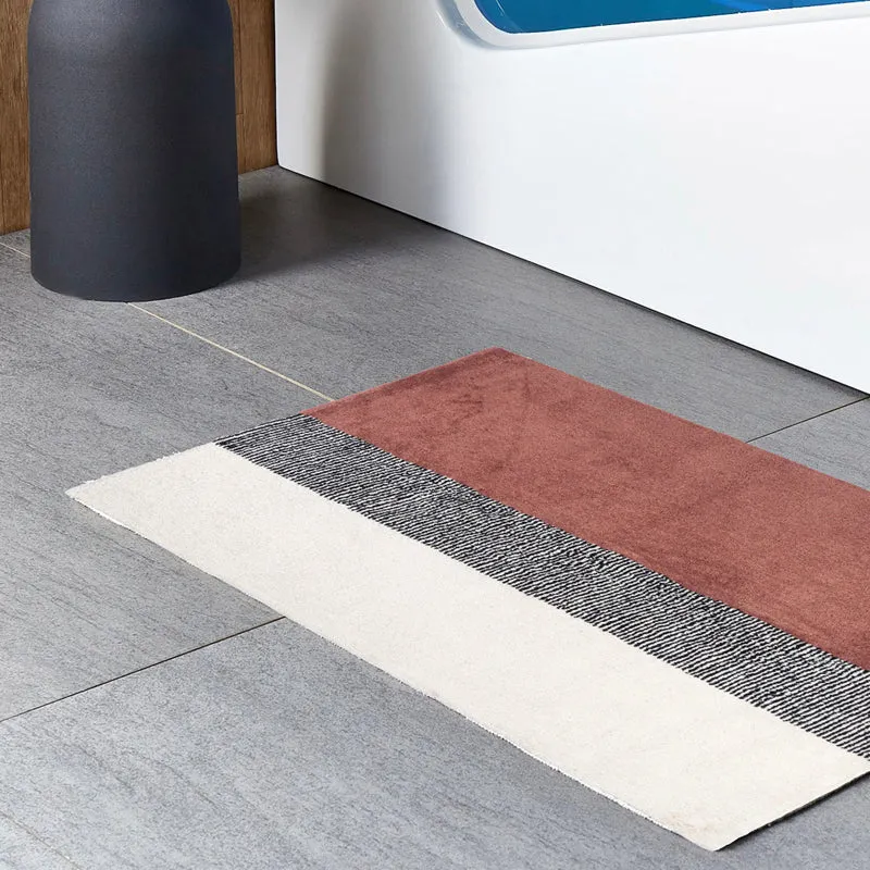 Trenora Cotton Bath Mat - Pink & White media 4