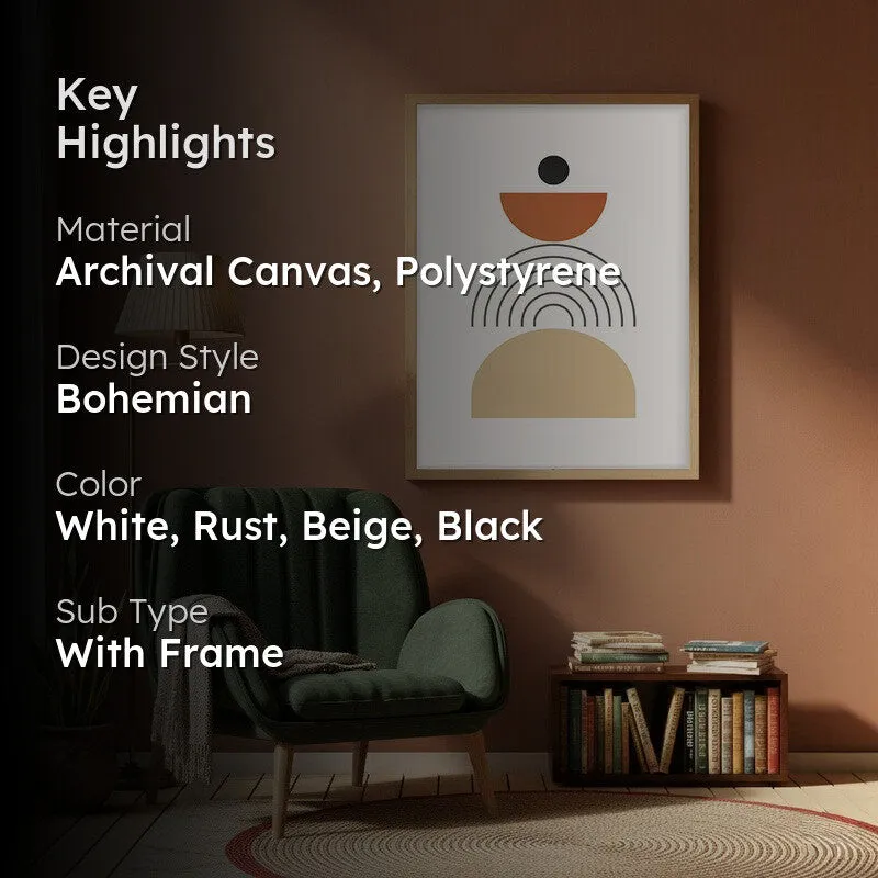 Balanced Horizons Canvas Wall Painting With Brown Frame media 2