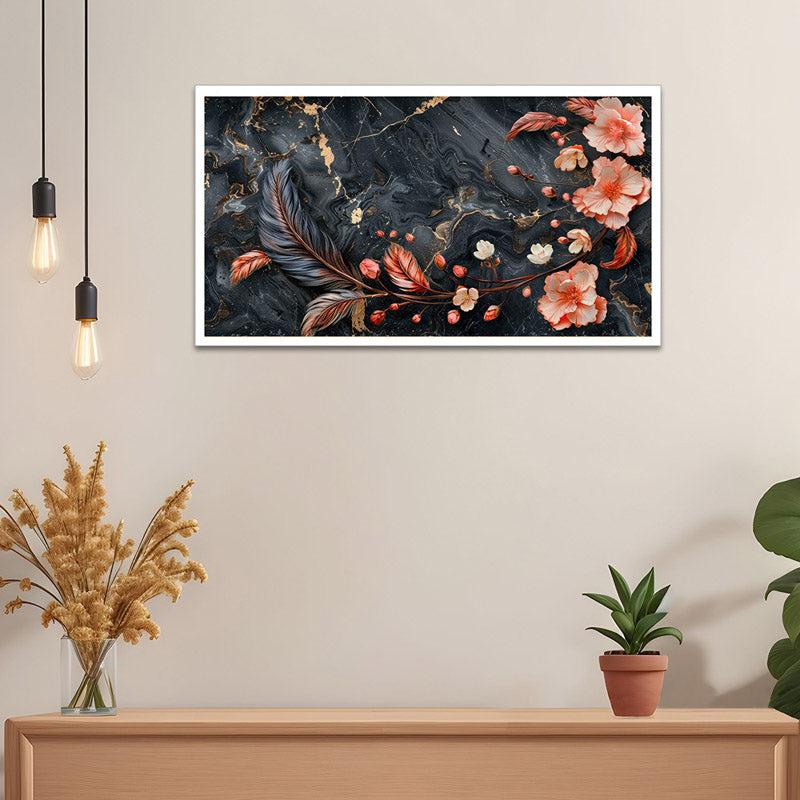 Eslem Floral Wall Painting With Frame