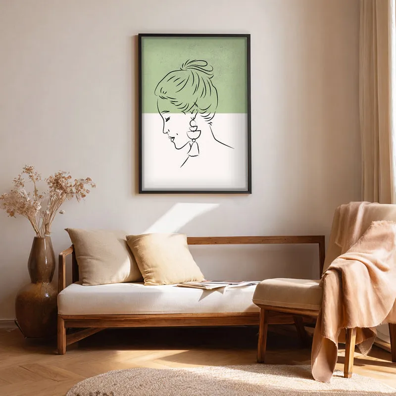 Ethereal Sketch Canvas Wall Painting With Black Frame media 1