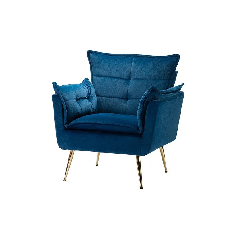 Contura Neem Wood Accent Chair - Dark Blue media 3