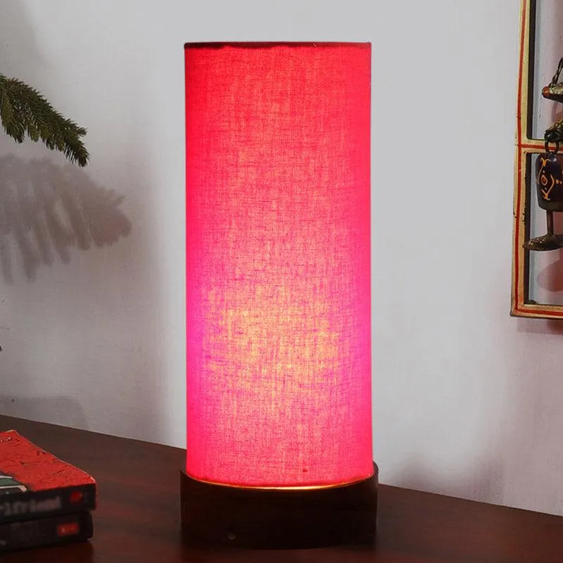 Jaala Tower Wooden Table Lamp - Red,Black media 1