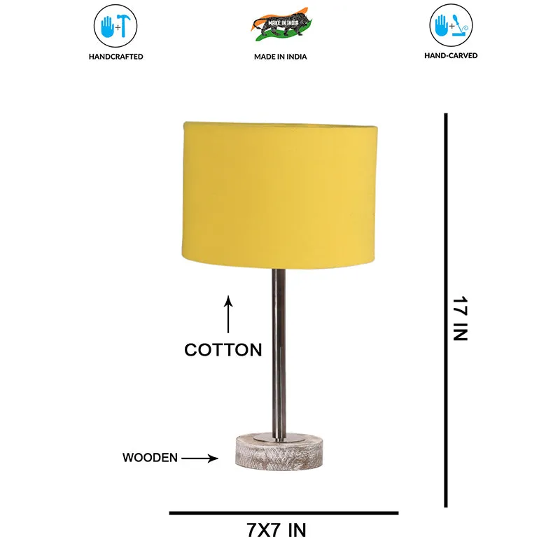 Cotin I Rodin Wooden Table Lamp - Yellow,Silver,White media 7