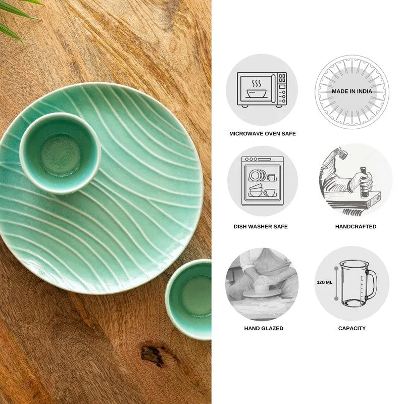 Oceano Green Dinner Set - 3 Piece Set media 6