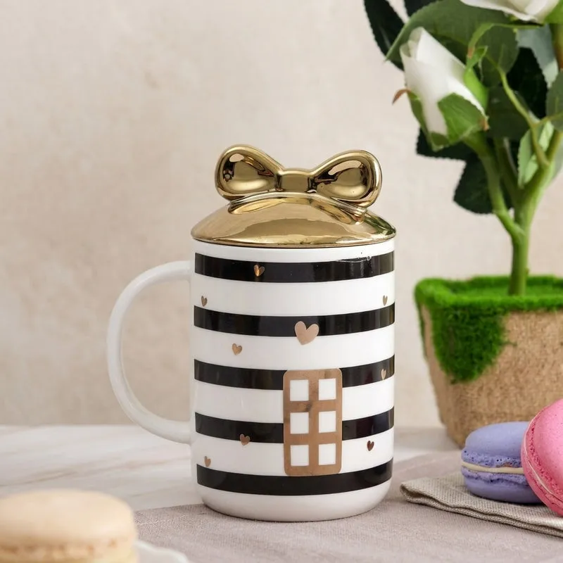 Home Ceramic Coffee Mug (350 mL) - Black,White media 1