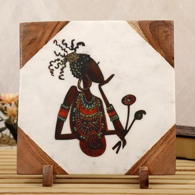 Tribal Muse Printed Marble Showpiece