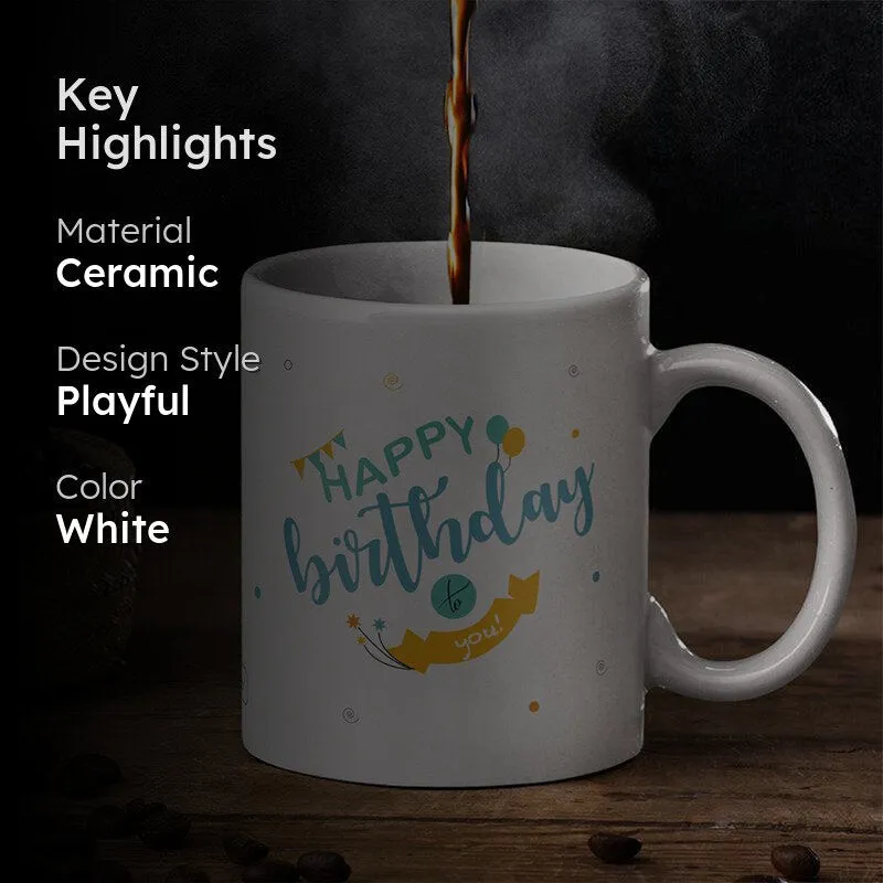 Happy Birthday Gift Ceramic Coffee Mug (300 mL) media 2