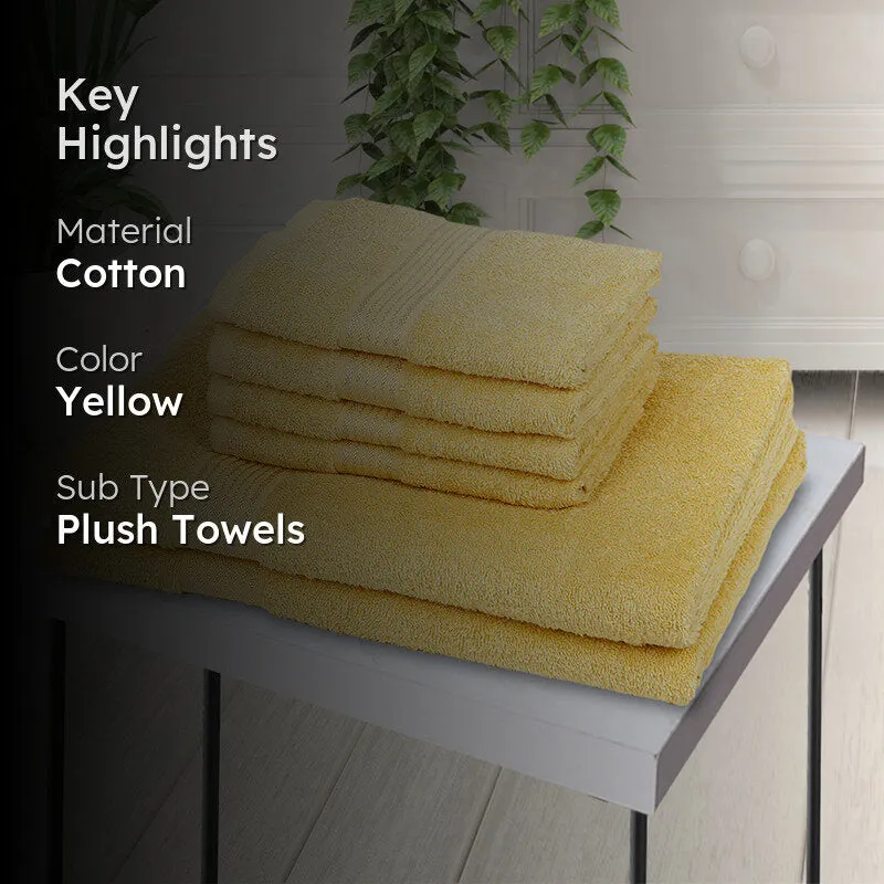 Eva Quick Dry Towel Combo (Pale Yellow) - Six Piece Set media 2