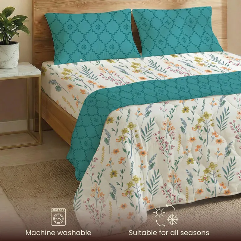 Urban Space Pluvo Multicolor Glace Cotton,Microfiber Bedding Set (200 TC)  - Four Piece Set media 8