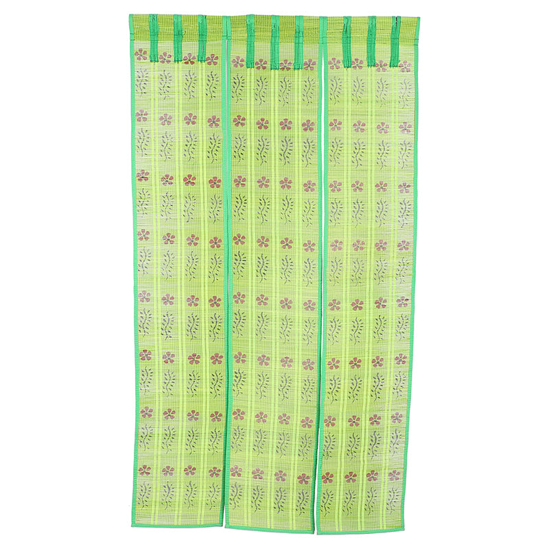 Forest Flow Three Panel Bamboo Curtain - Light Green media 3