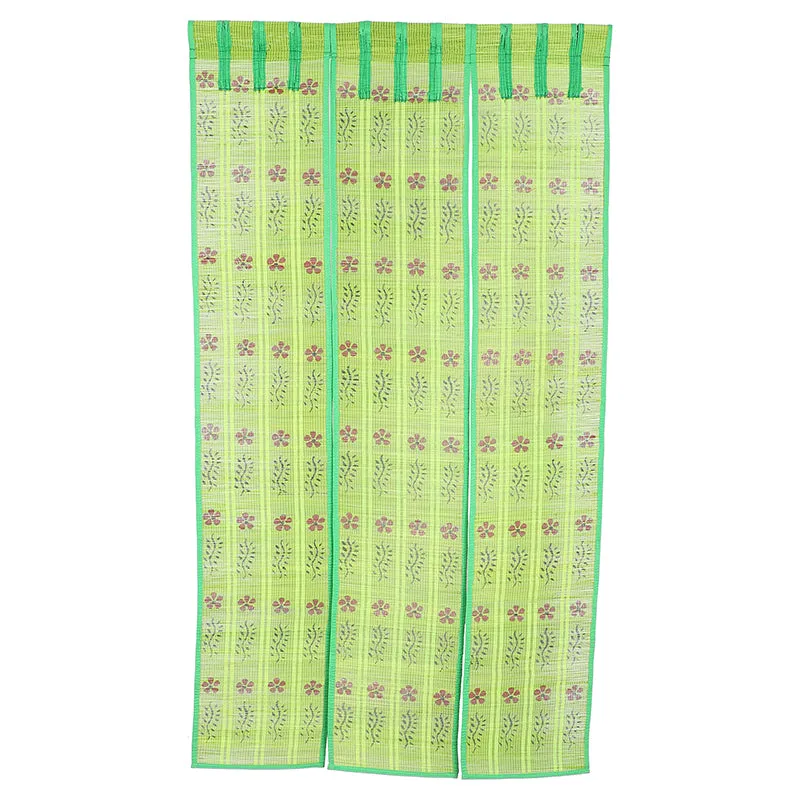Forest Flow Three Panel Bamboo Curtain - Light Green media 3
