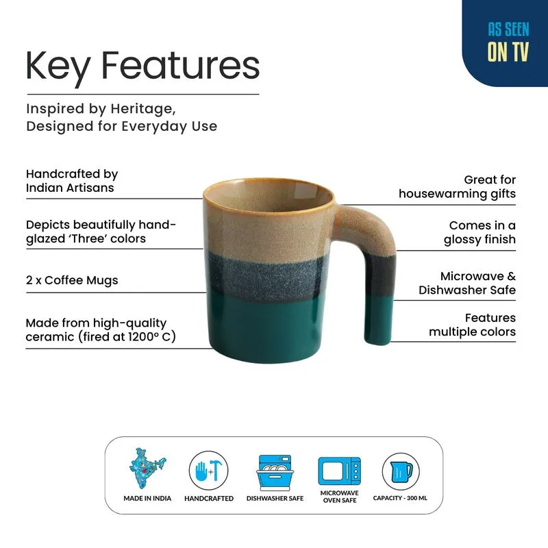 Two Toned Ceramic Coffee Mug (300 Ml Each) - Set Of Two media 5