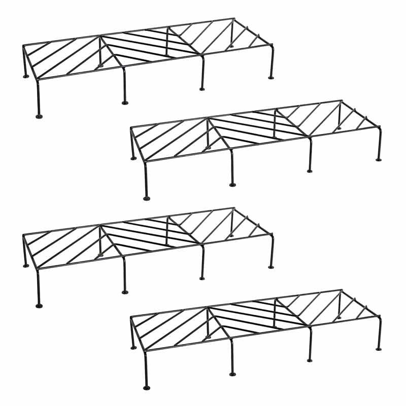 UGAOO Rectangular Flower Pot  Stand (Black)- Set Of Four media 3