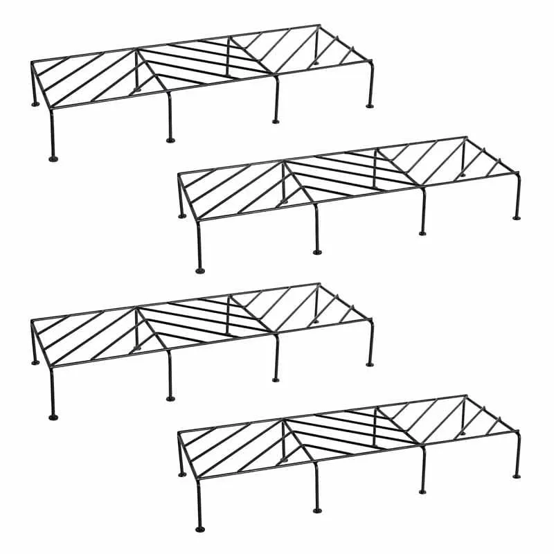 UGAOO Rectangular Flower Pot  Stand (Black)- Set Of Four media 3