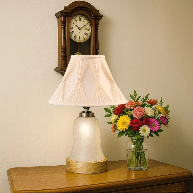 Zoravelle Smocked Wooden Table Lamp - OffWhite media 4