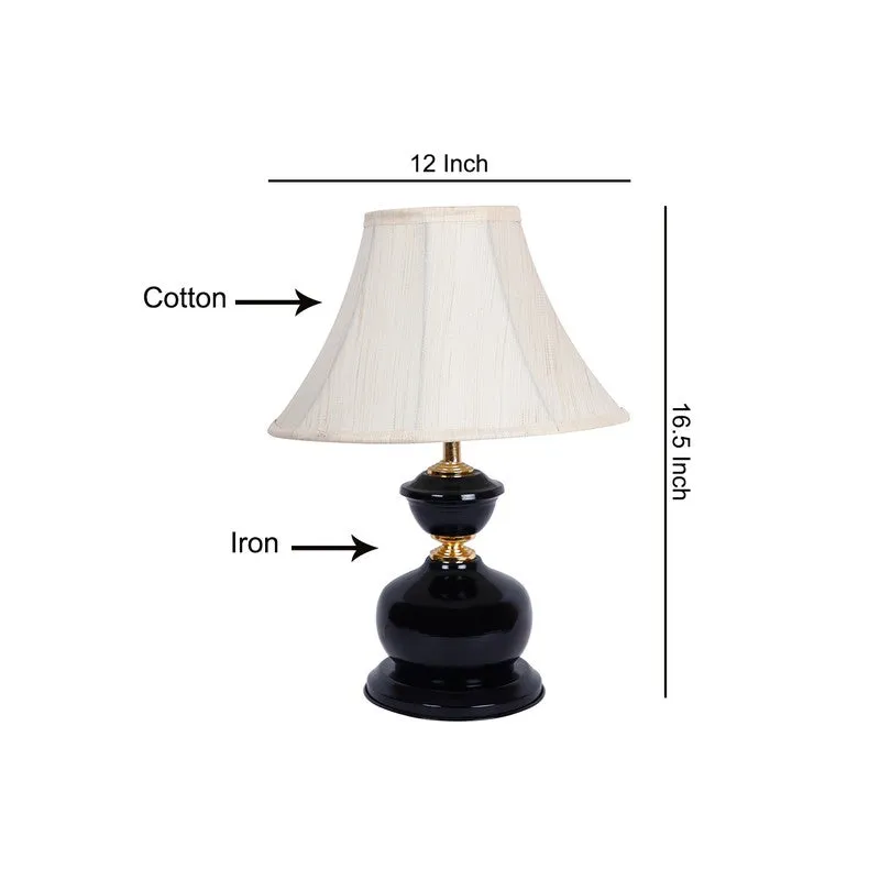 Starovia Cotton Table Lamp With Iron Base - White media 7