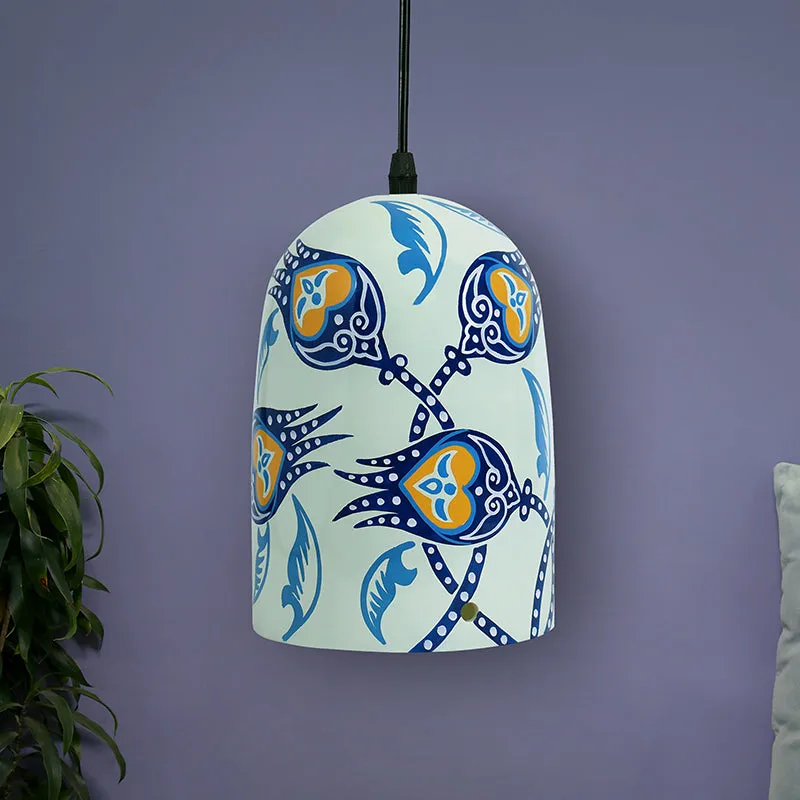 Wild Plume Hand Painted Glass Ceiling Lamp media 3