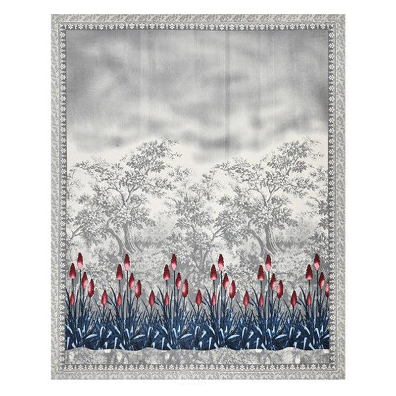 Doodle Dreams Floral Cotton  Bedsheet (Blue) - 140 TC media 6