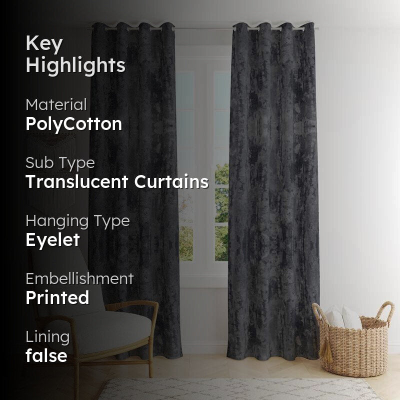 Aviothic Jacquard Single Curtain (Charcoal) media 2