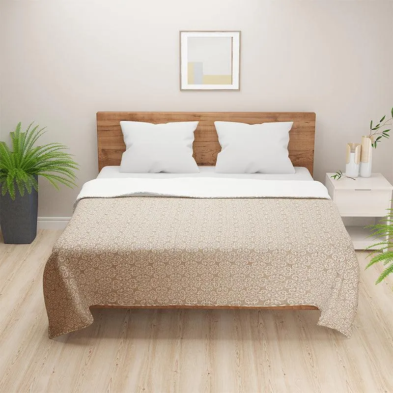 Swayam Sienna Floral Cotton Dohar (Beige) - 110 GSM media 4