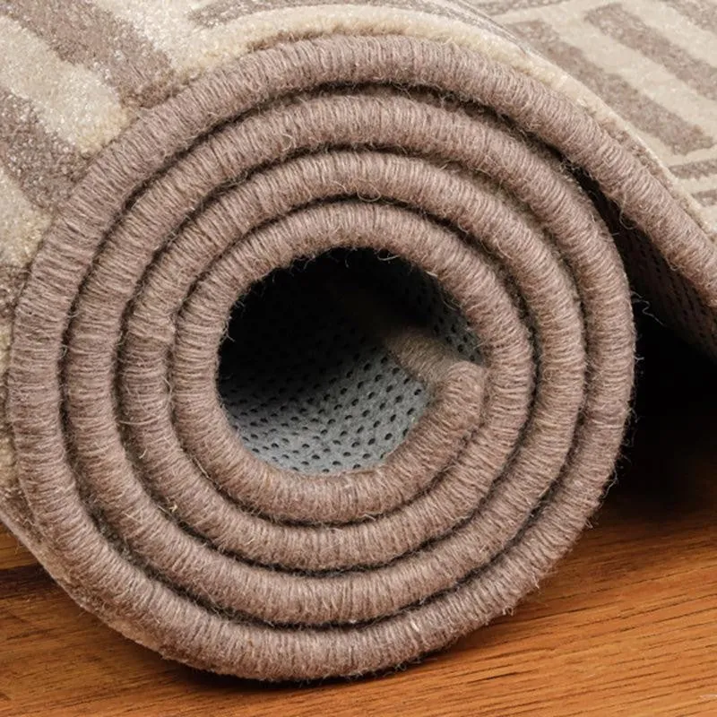 Boromir Hand Tufted Geometric Wool & Nylon Carpet - Taupe media 6