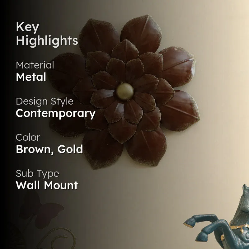 Antique Petal Charm Metal Wall Accent - Brown media 2