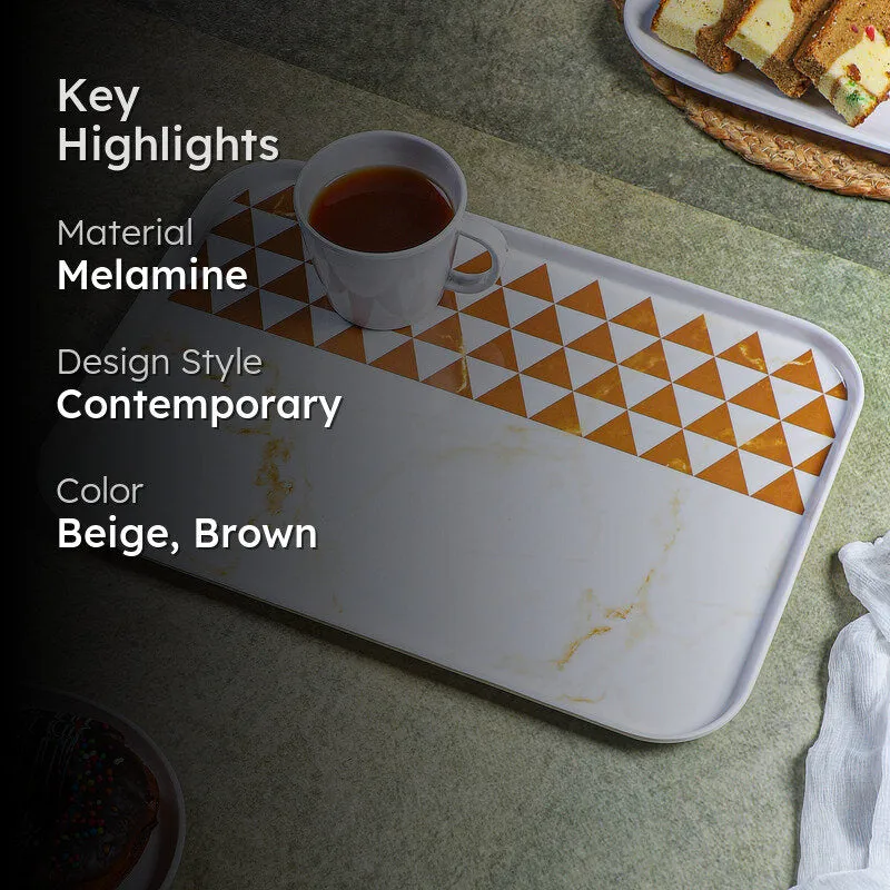 Mivano Melamine Serving Tray - Beige & Brown media 2