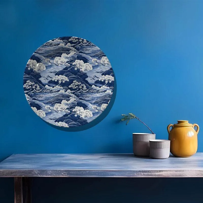 Chinese Blue Wave Wall Plate media 4
