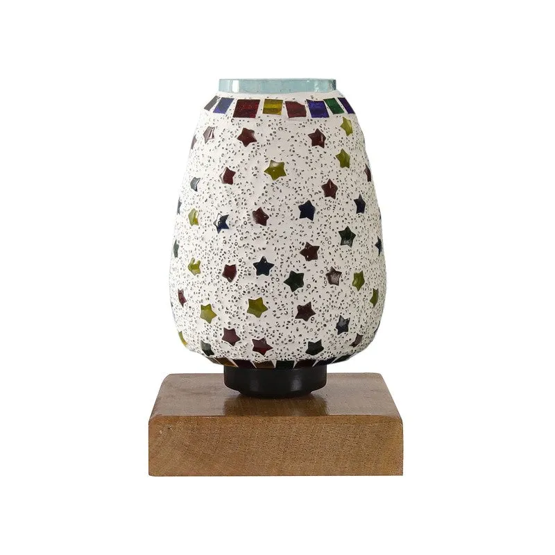 Velora Glass Table Lamp With Wooden Base - Multicolor media 5