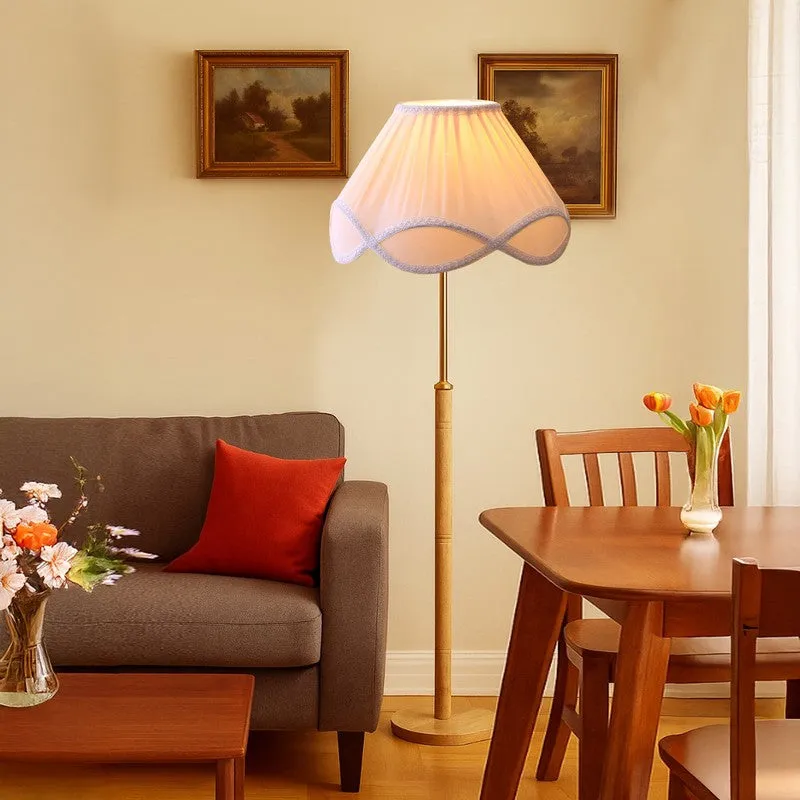 Maple Glow Wooden Floor Lamp - White media 3