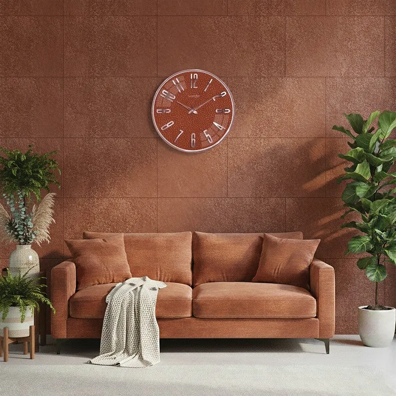Elite Numeric Plastic Wall Clock - Orange & Rose Gold media 4