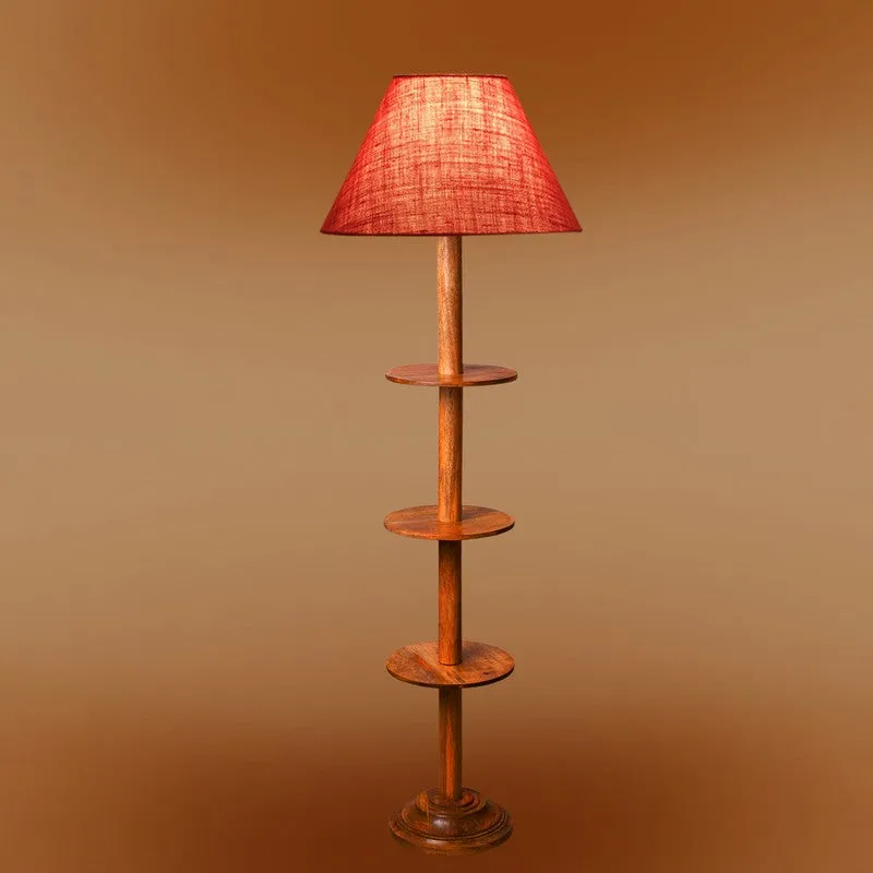 Vintage Glow Light Wooden Floor Lamp - Pink media 7