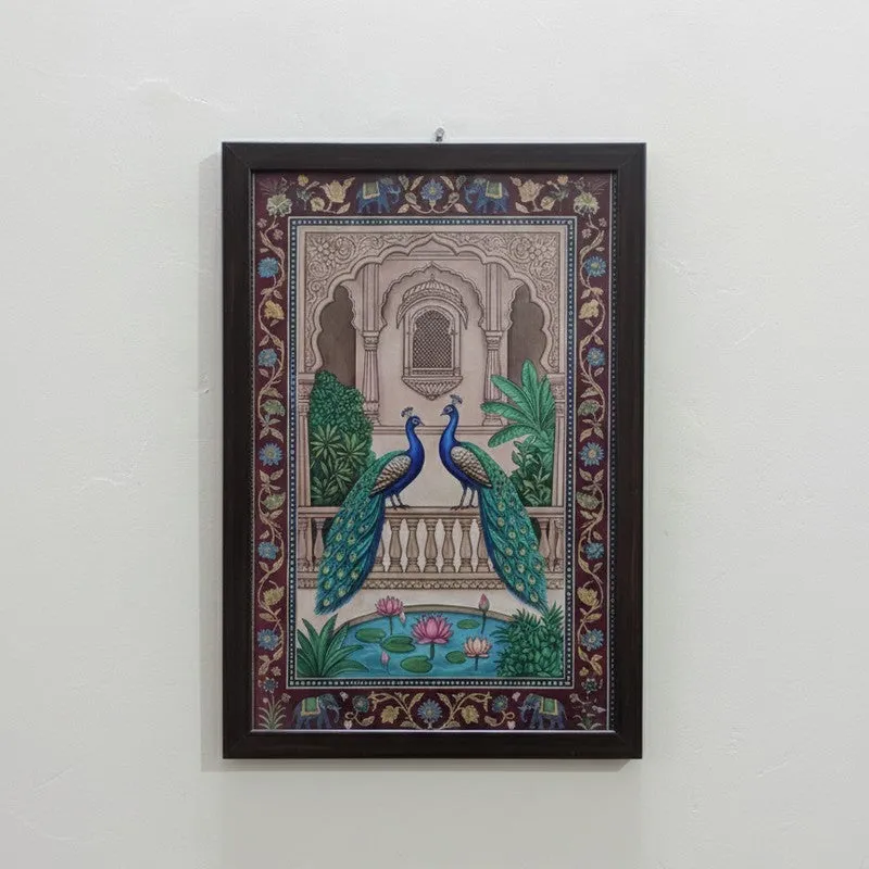 Royal Courtyard Tales Wall Painting With Frame - Set Of Three media 4