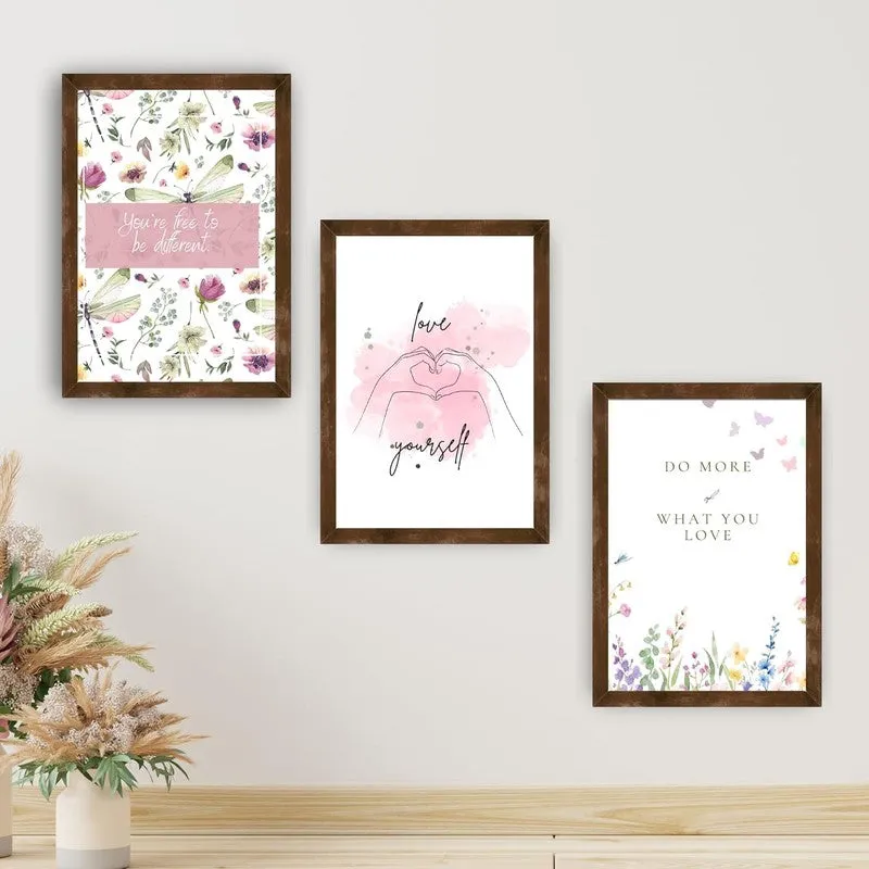 Love Script Paper Wall Painting With Frame - Brown media 4