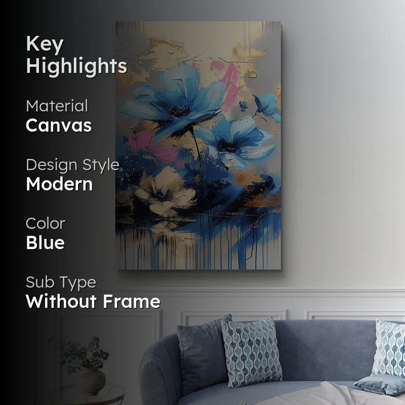 Blooms In Blue Wall Painting media 2