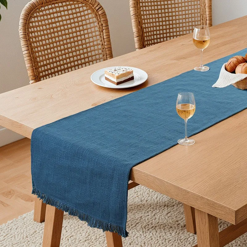 Premium Cotton Table Runner - Blue media 1