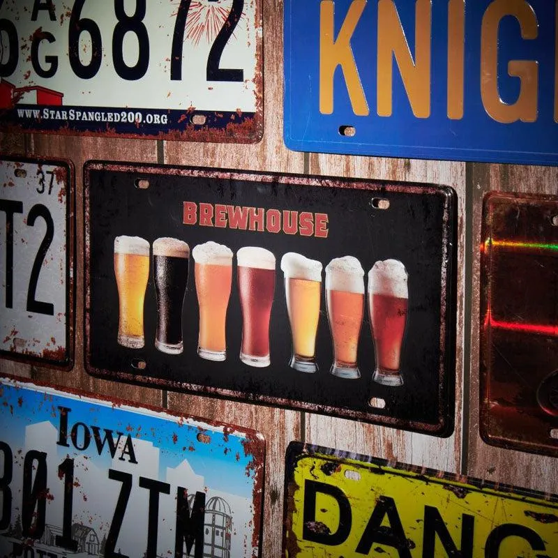 Brewhouse Beer Sign Plate Metal Wall Accent media 1