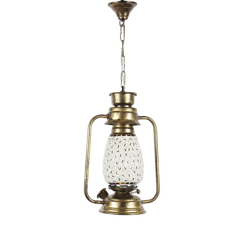 Siera Mosaic Lantern Glass Ceiling Lamp - Gold media 3