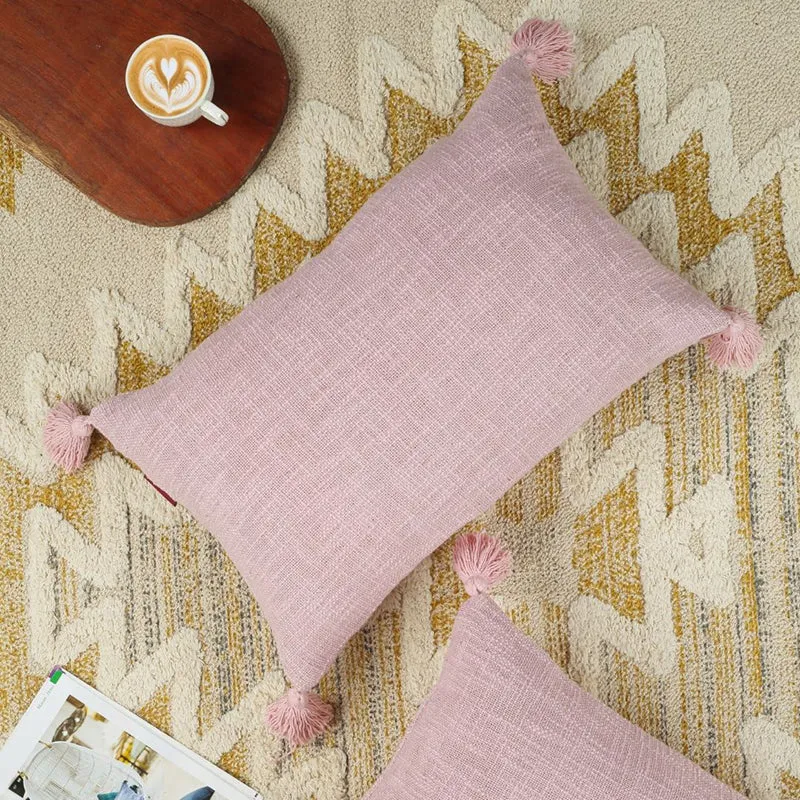 Claira Rectangle Solid Cushion Cover (Lavender) - Set Of Two media 5