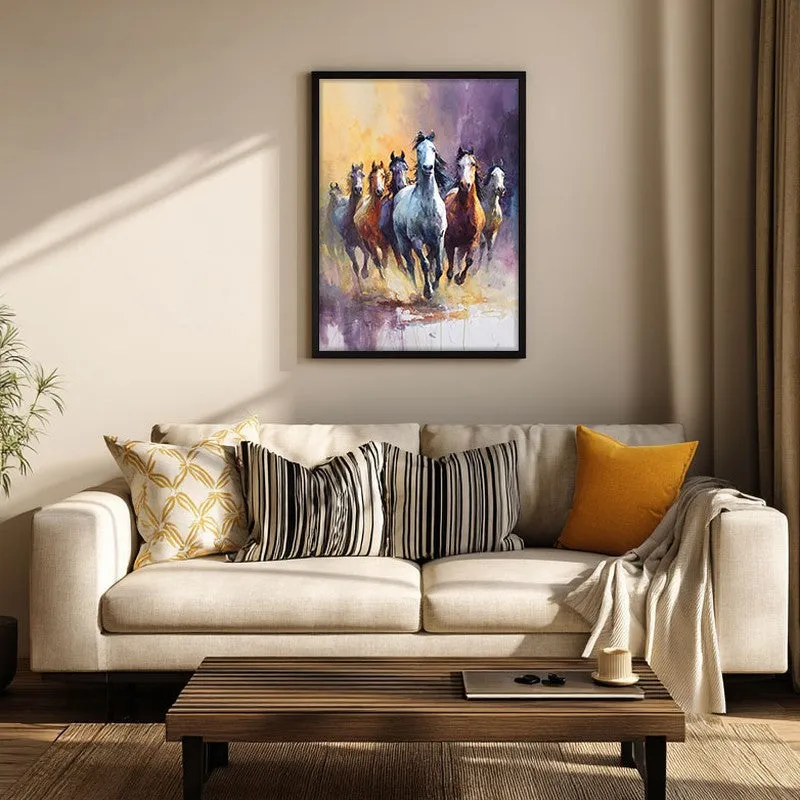Untethered Horse Wall Painting With Black Frame media 5