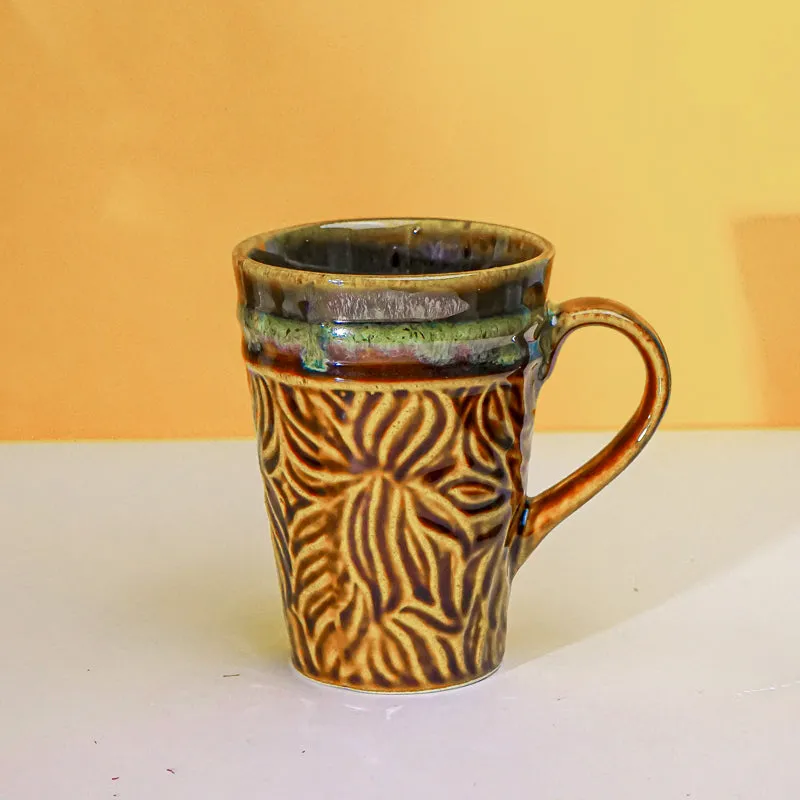 Ceramuse Ceramic Coffee Mug (300 mL Each/Brown) - Set of Eight media 3