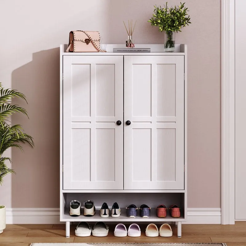 Structured Metal Shoe Rack - White media 4
