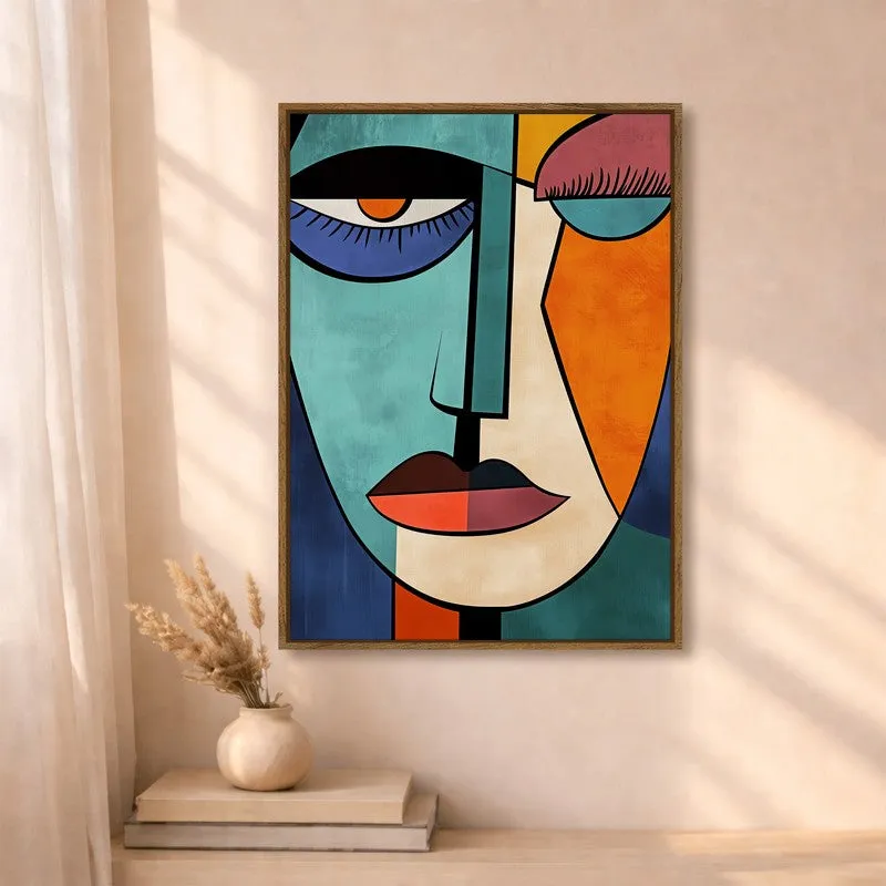 Geometric Gaze Canvas Wall Art With Frame media 4