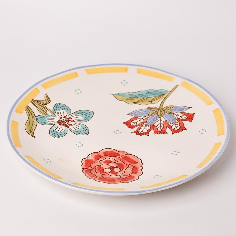 Stripe & Stem Handpainted Ceramic Pasta Plate media 4